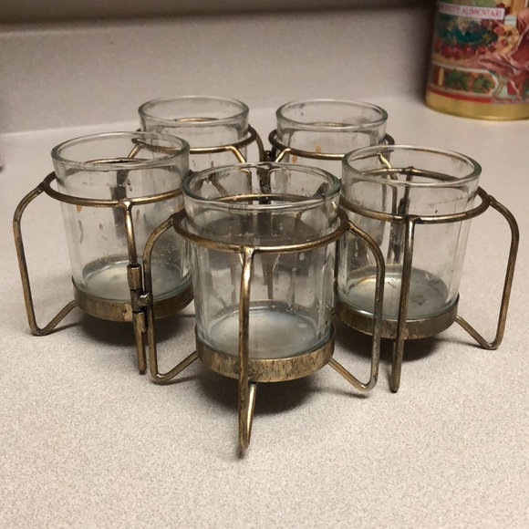 🖤Vintage MCM Mid Century Modern Movable Brass Glass Votive Holder Home Goods🖤 - Picture 6 of 7